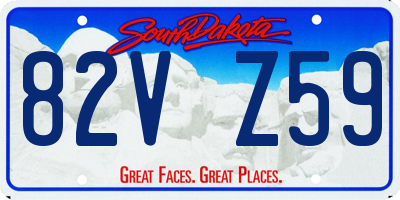 SD license plate 82VZ59