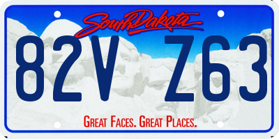 SD license plate 82VZ63