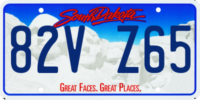 SD license plate 82VZ65