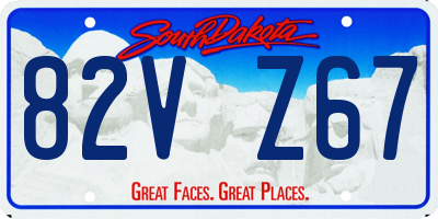 SD license plate 82VZ67
