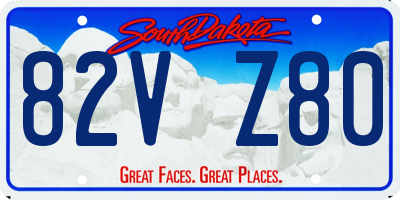 SD license plate 82VZ80
