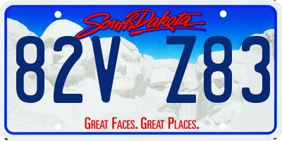 SD license plate 82VZ83