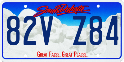 SD license plate 82VZ84