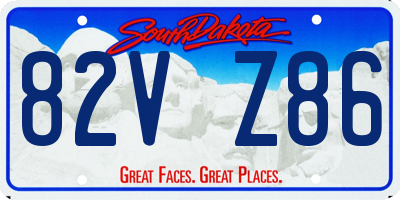 SD license plate 82VZ86