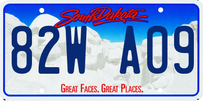 SD license plate 82WA09