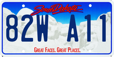SD license plate 82WA11