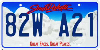 SD license plate 82WA21
