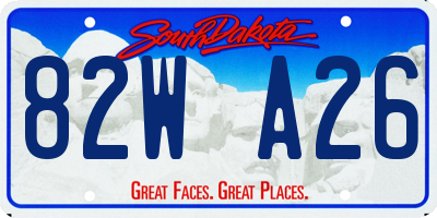 SD license plate 82WA26