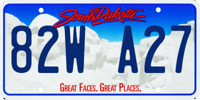 SD license plate 82WA27