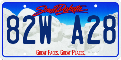 SD license plate 82WA28