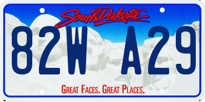 SD license plate 82WA29