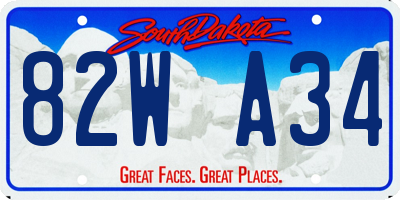 SD license plate 82WA34