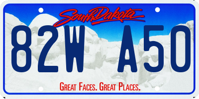 SD license plate 82WA50