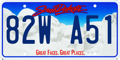 SD license plate 82WA51