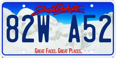 SD license plate 82WA52