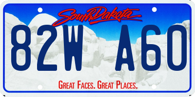 SD license plate 82WA60