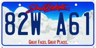 SD license plate 82WA61