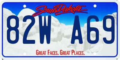 SD license plate 82WA69
