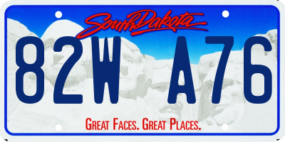 SD license plate 82WA76