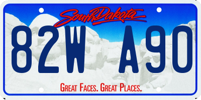 SD license plate 82WA90