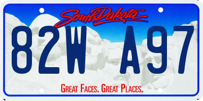 SD license plate 82WA97