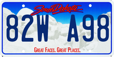 SD license plate 82WA98