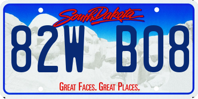 SD license plate 82WB08
