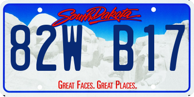 SD license plate 82WB17