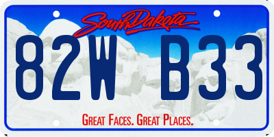 SD license plate 82WB33