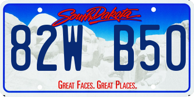 SD license plate 82WB50