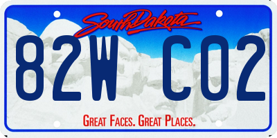 SD license plate 82WC02