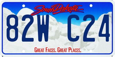 SD license plate 82WC24