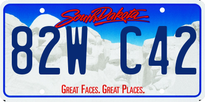 SD license plate 82WC42