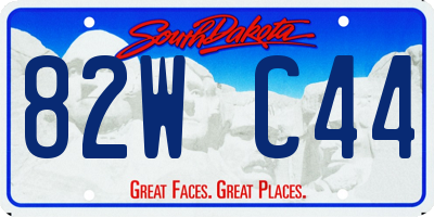 SD license plate 82WC44