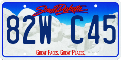 SD license plate 82WC45