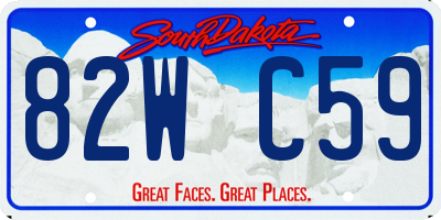 SD license plate 82WC59