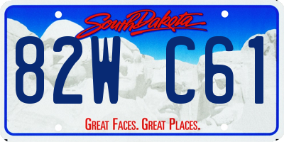 SD license plate 82WC61