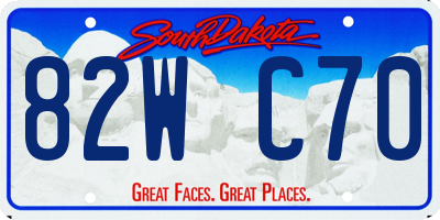 SD license plate 82WC70