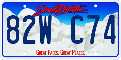 SD license plate 82WC74