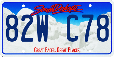 SD license plate 82WC78
