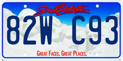 SD license plate 82WC93