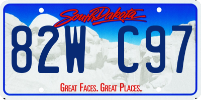 SD license plate 82WC97