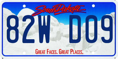 SD license plate 82WD09
