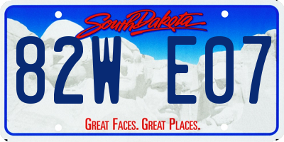 SD license plate 82WE07