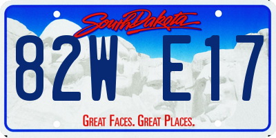 SD license plate 82WE17