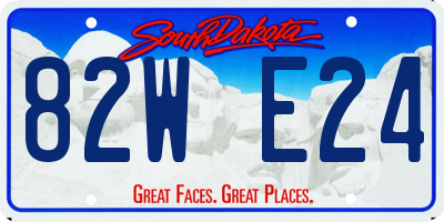 SD license plate 82WE24