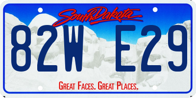 SD license plate 82WE29