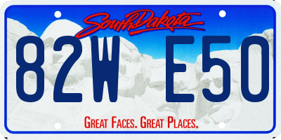SD license plate 82WE50