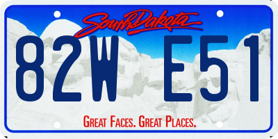 SD license plate 82WE51