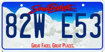 SD license plate 82WE53